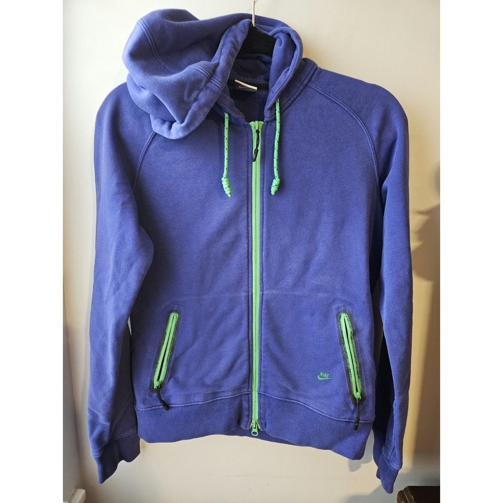 Nike Sportswear Full Zip Hoodie Women's Medium Blue Green Zipper Athletic Sweats